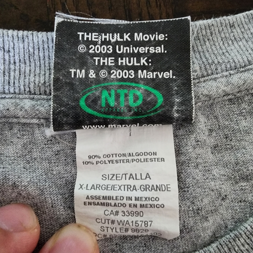 Vintage 2003 The Hulk Movie Official Marvel T-Shirt (Size XL) - Picture 3 of 6